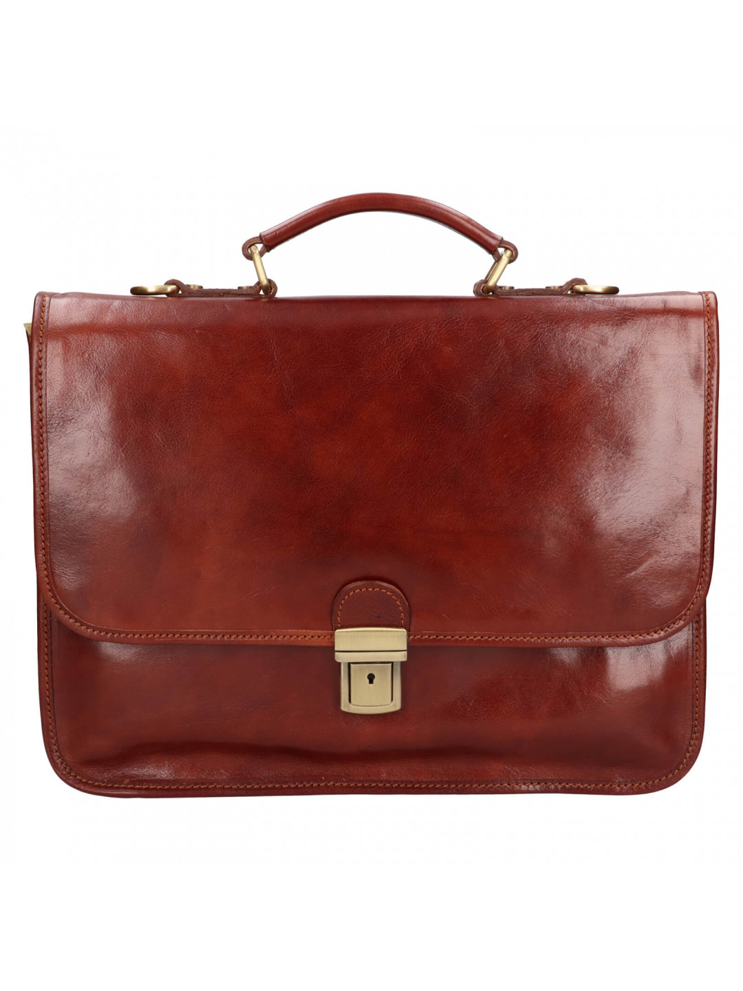 Pánská kožená aktovka Italia Berten – hnědá